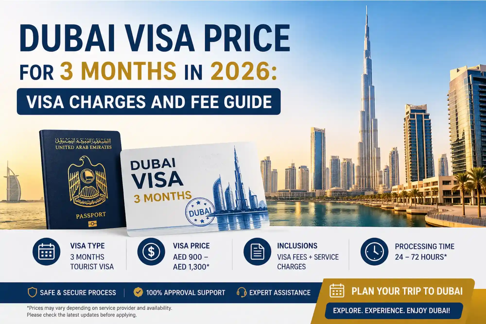 Dubai Visa Price for 3 Months in 2026 Visa Charges and Fee Guide